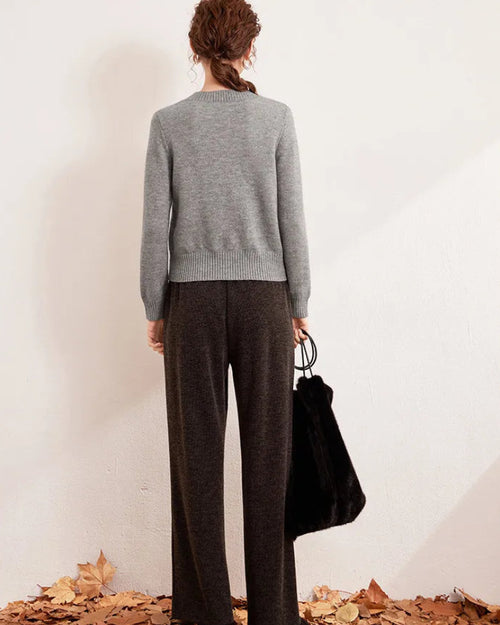 Sequin Trim Knitted Button Cardigan