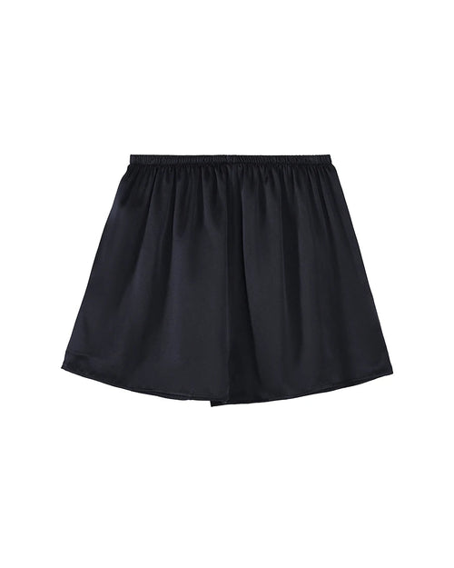 Mulberry Silk Satin Elastic-Waist Shorts
