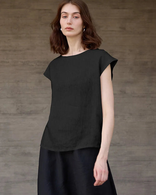 Linen Short Sleeve O-Neck Shirts