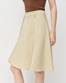 Slim-Fit A-Line Zipper Knee-Length Skirt