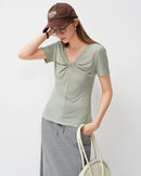Silk Blend V-Neck Knit Top