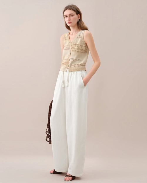 Relaxed-Fit Knitted Sleeveless Vest