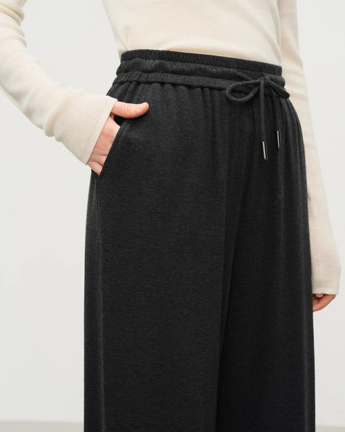 High-Waist Wide-Leg Knit Pants