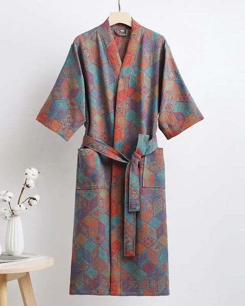 Cotton Double Gauze Japanese Kimono Robe