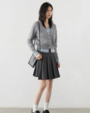 Contrast Trim V-Neck Knit Cardigan