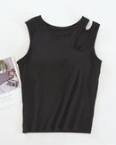 Modal Padded Hollow-Shoulder Cami Vest