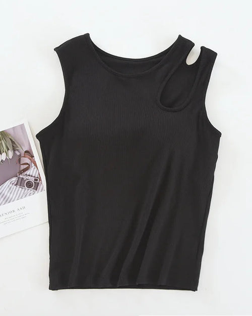 Modal Padded Hollow-Shoulder Cami Vest