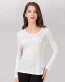 Silk-Blend Long-Sleeve Round-Neck T-Shirt