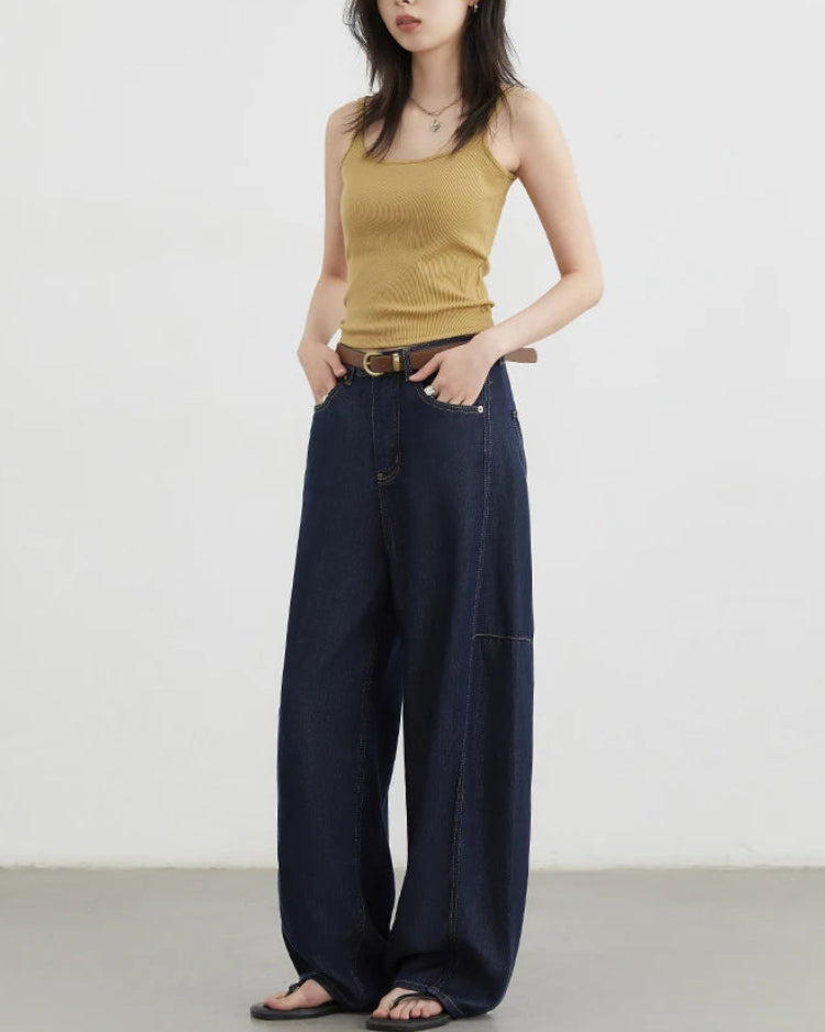 Loose High-Waist Wide Leg Lyocell Jeans