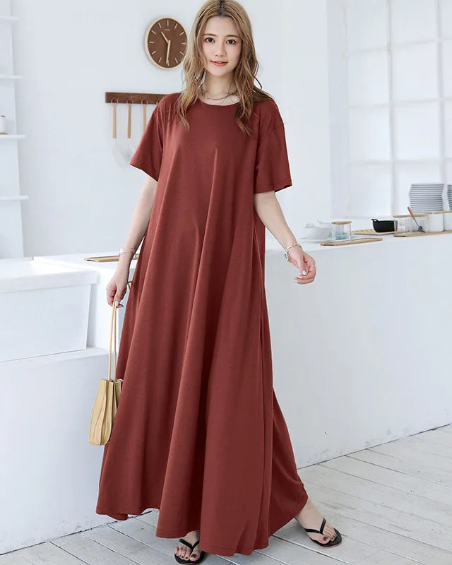 Loose A-Line Short Sleeve Nightgown Dress