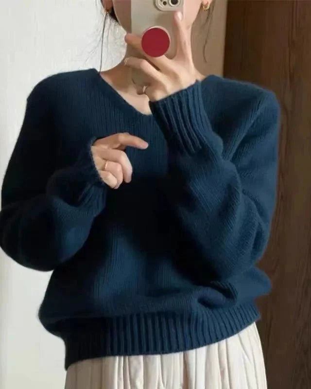 V-neck Pure Cashmere Sweater