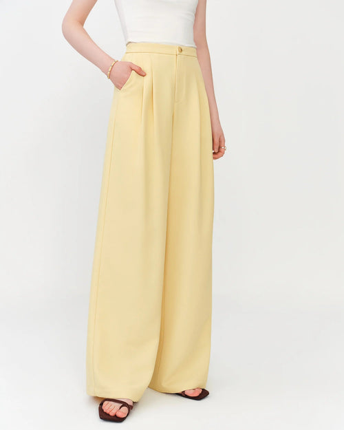 High-Waist Straight Drape Trousers