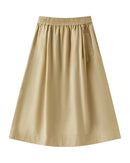 Relaxed Cotton Tencel A-Line Skirt