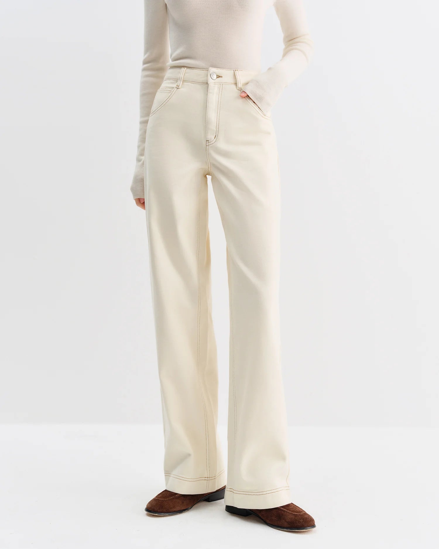 High-Waisted Straight-Leg Full-Length Jeans