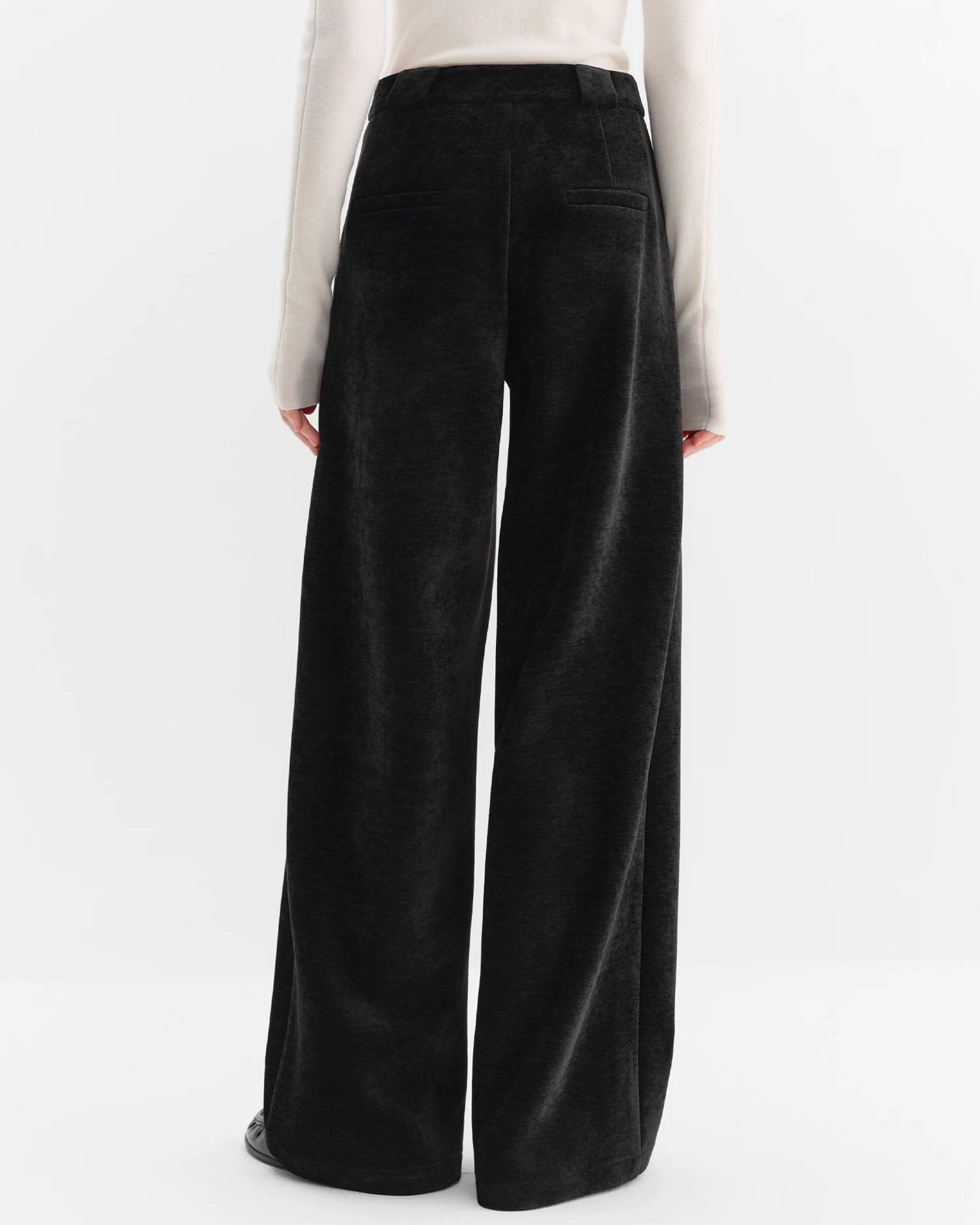 High-Waisted Straight-Leg Knit Pants