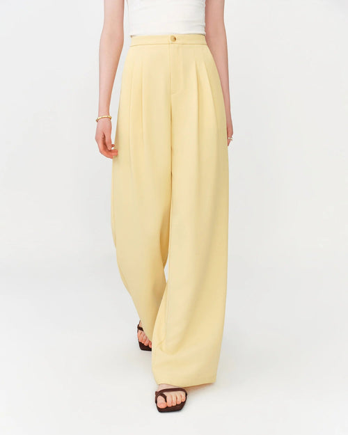 High-Waist Straight Drape Trousers