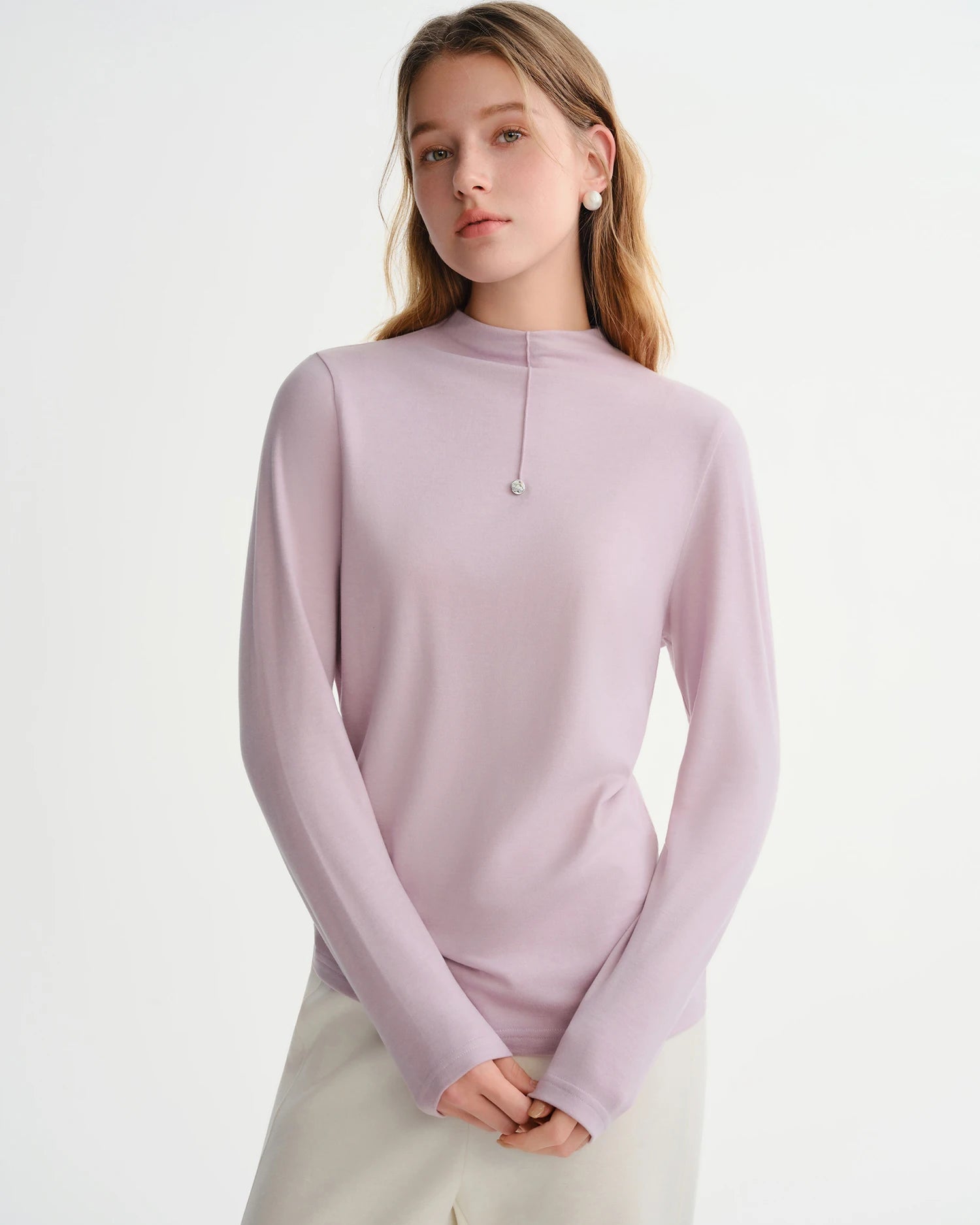 Antibacterial Soft-Touch Turtleneck Layering Top