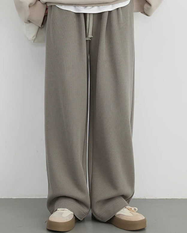 High-Waisted Drawstring Wide-Leg Pants