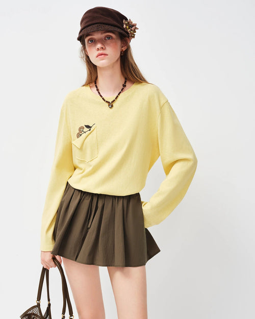 Loose-Fitting Embroidered Sun Protection T-Shirt