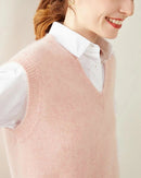 100% Cashmere V-Neck Pullover Vest