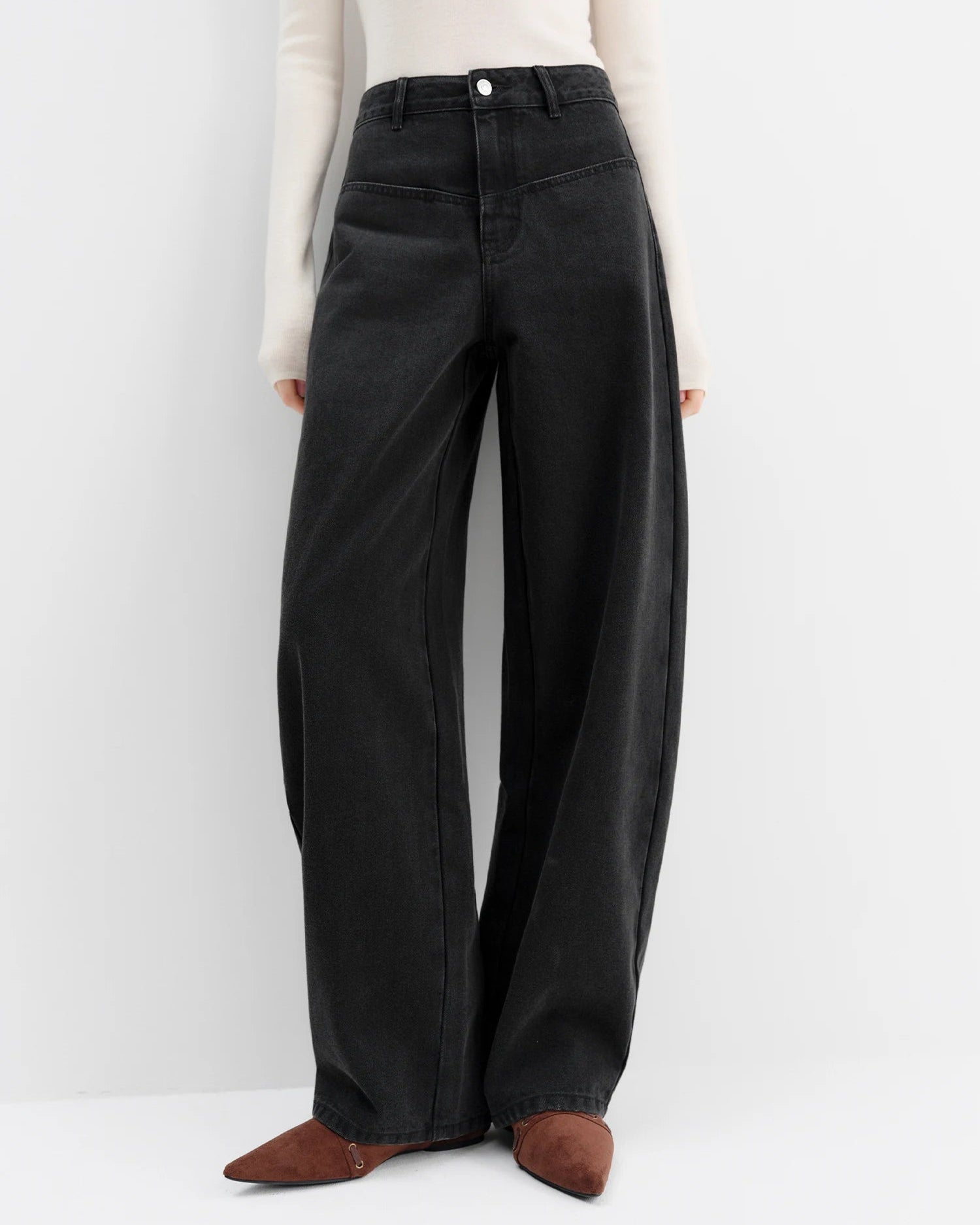Retro High-Waisted Wide-Leg Jeans