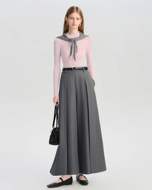 High-Waisted Pleated Wide-Leg Pants