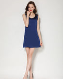 Mulberry Silk Round Neck Sleeveless Mini Dress