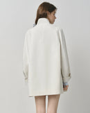 Short Stand Collar Windbreaker Trench Jacket