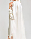 Mulberry Silk Turn-Down Collar Long Sleeve Shirt