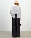 Mid-Rise Straight-Leg Wide-Leg Pants