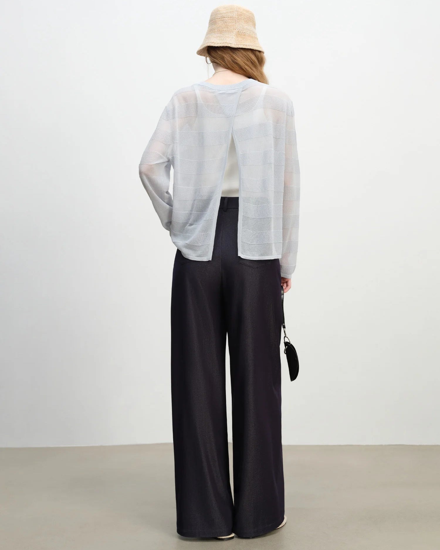 Mid-Rise Straight-Leg Wide-Leg Pants