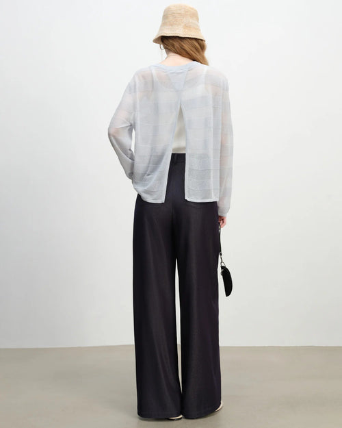 Mid-Rise Straight-Leg Wide-Leg Pants