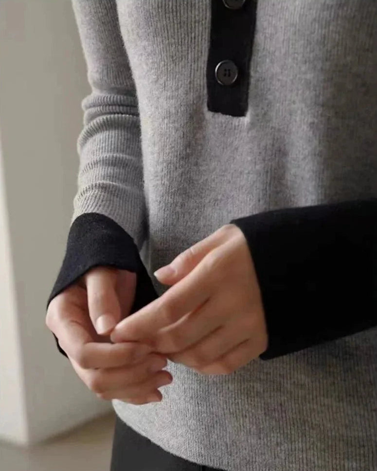 Polo Collar Wool Pullover Sweater