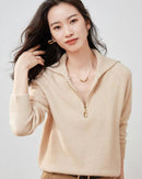 Pure Cashmere Half-zip Collar Jumper