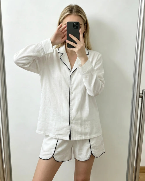 Solid Puff Sleeve Shirt Shorts Set
