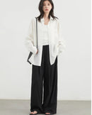 High-Waist Pleated Wide-Leg Trousers