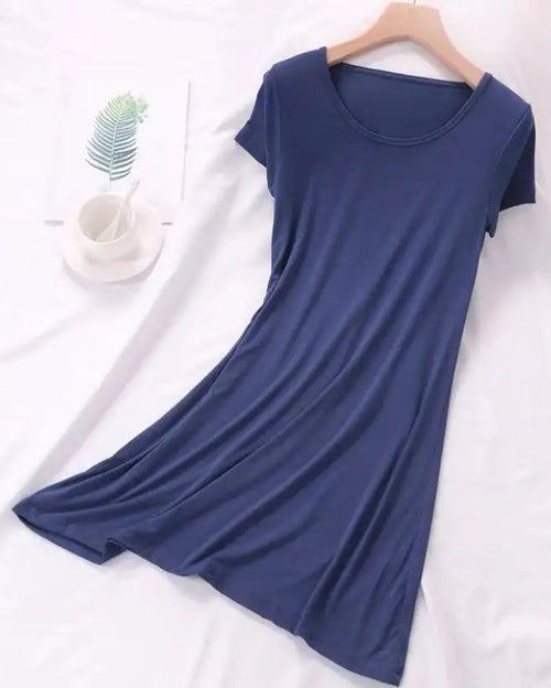 Modal Short Sleeve Mini Sleep Dress