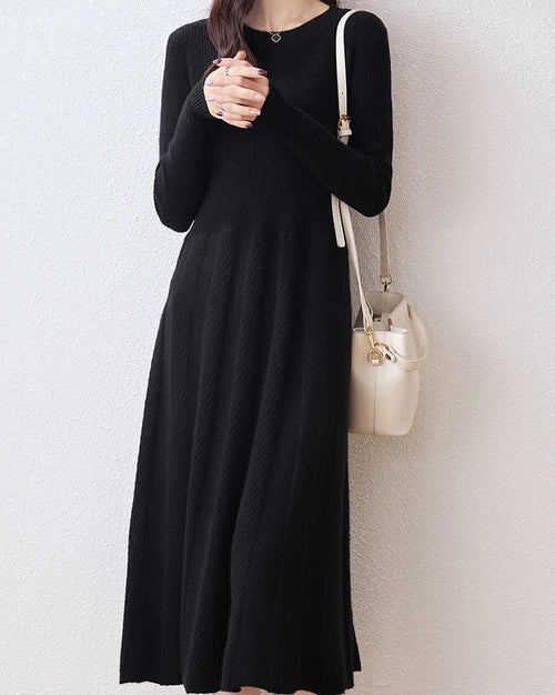 Merino Wool Knitted Sweater Dress