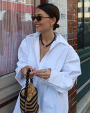 Cotton Minimalist Lapel Long-Sleeve Shirt