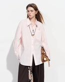 Loose-Fit Cotton Stand-Collar Shirt