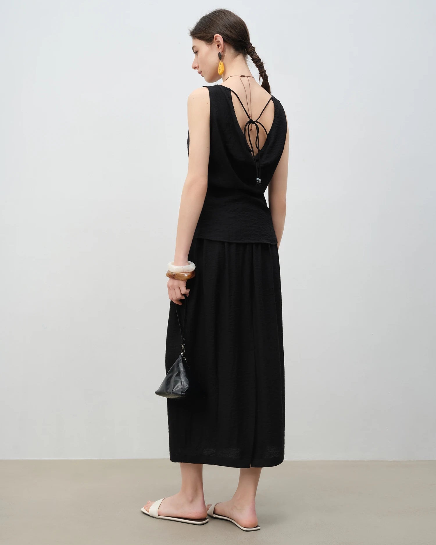 Sleeveless Vest And A-Line Skirt Set