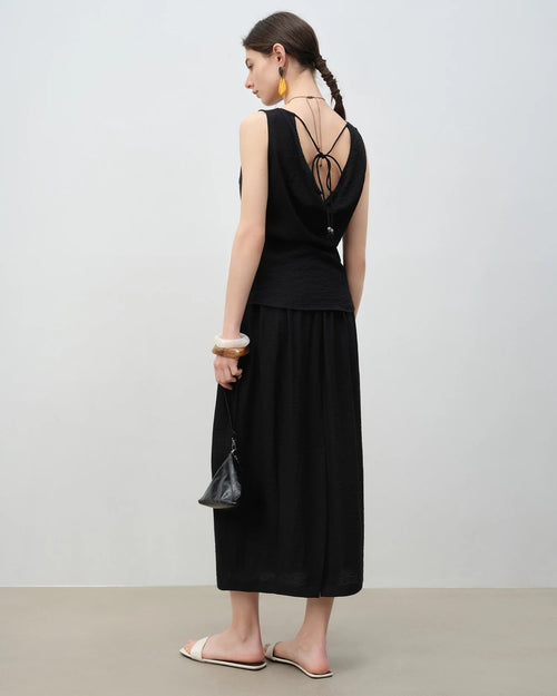 Sleeveless Vest And A-Line Skirt Set