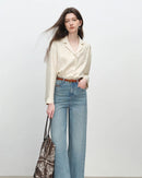 Linen-Blend Polo-Neck Button-Front Shirt