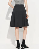 Slim-Fit A-Line Zipper Knee-Length Skirt