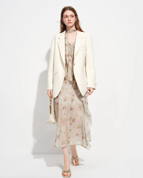 Loose-Fitting Single-Breasted Lapel Suit Jacket