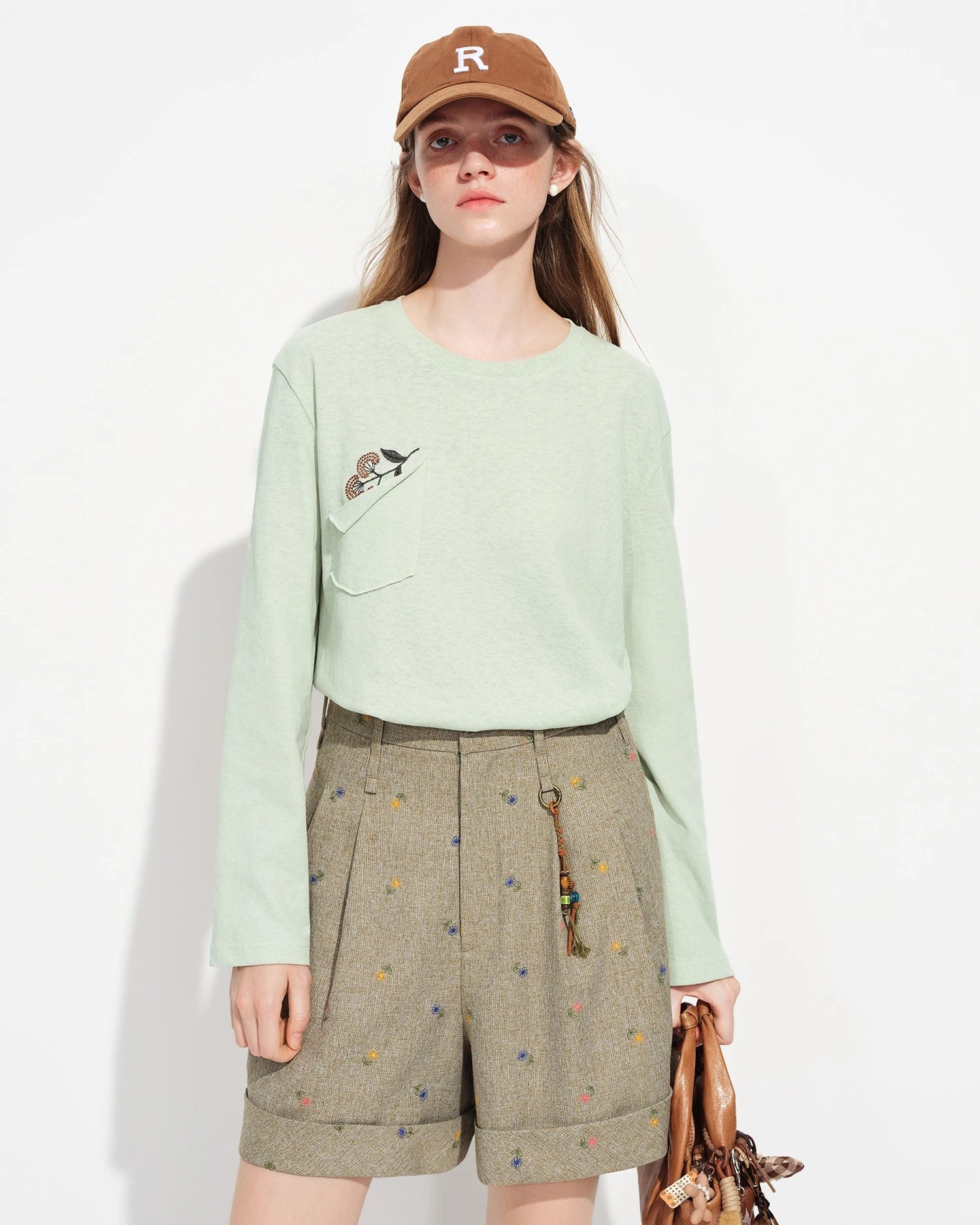 Loose-Fitting Embroidered Sun Protection T-Shirt