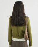 Contrast Trim V-Neck Knit Cardigan