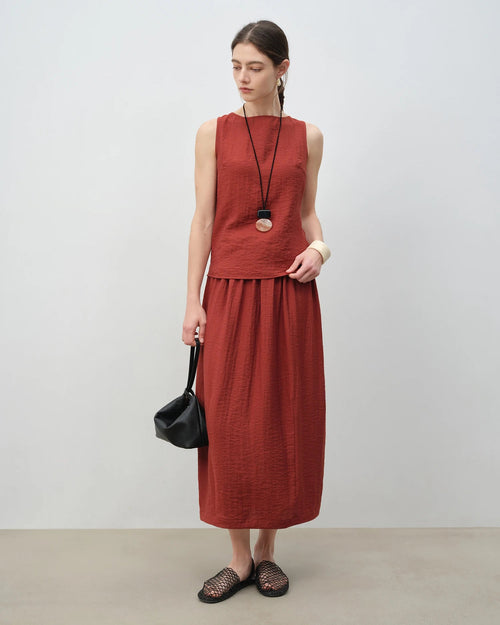 Sleeveless Vest And A-Line Skirt Set