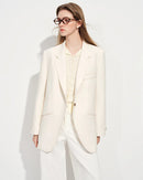 Loose-Fitting Single-Breasted Lapel Suit Jacket