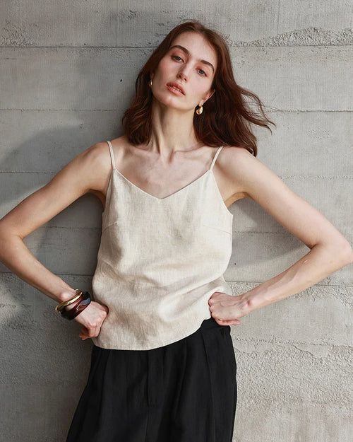 Linen V-Neck Adjustable Camisole